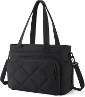 BAGSMART Lunch Bag Women Large Lunch Insulated Tote Bag with Multi-Pockets Quilted Puffy Tote for Wo