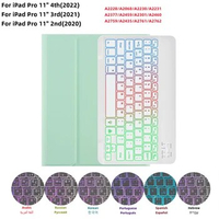 For iPad Pro 11 Case Keyboard Mouse Rainbow Backlight Korean Spanish Magic Keyboard Funda for ipad pro 11 inch 2022 2021 2020
