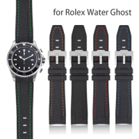 Strap for Rolex Black Green Water Ghost 20mm 22mm Men Diving Curved End Rubber Silicone Watch Band for Omega X Swatch MoonSwatch
