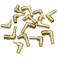 1/8" 1/4" 3/8" NPT Male x 3/16"-3/8" Inch Hose Barb Tail Elbow Brass Fuel Fitting Connector Adapter Water Gas Oil