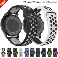 20mm/22mm Silicone strap For Samsung Galaxy Watch 4/3/Huawei Watch 3/GT Sports Breathable Bracelet band For Amazfit GTR/Active 2
