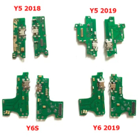 10Pcs/Lot USB Charger Charging Dock Port Connector Flex Cable For Huawei Y6 Y5 Y7 Pro Y9 Prime 2017 2018 P Smart 2019 Repair