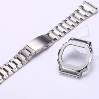 Metal Stainless Steel Case Strap For Casio DW-5600 DW-5610 Replacements Watch Case Luxury Modification Kit Watch Accessories