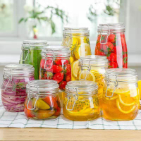 玻璃瓶密封罐檸檬蜂蜜瓶泡酒壇子家用廚房儲物罐茶葉罐卡扣玻璃罐
