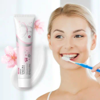 Cherry Blossom Fragrance Toothpaste Teeth Whitening Deep Clean Teeth Stain Oral Care Fresh Breath Brightening Toothpast