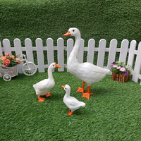 仿真鵝玩偶大白鵝擺件雞鴨鵝仿真模型 農場動物模型 家禽動物玩具