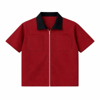 Workshirt Boxy Zipper Polos Pria Wanita