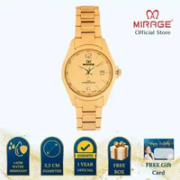 Mirage Jam Tangan Wanita Analog 8710 L Gold Original Stainless Plat Gold