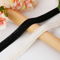 5Meters Curtain Lace Trim Ribbon Centipede Braided Lace DIY Craft Sewing Accessories Wedding Decoration Fabric Black Curve Lace