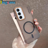 เคสโทรศัพท์แบบด้านแม่เหล็ก, Jingsanc, สำหรับ Samsung Galaxy A35 5G, เคสใส, ป้องกันลายนิ้วมือ, วัสดุพ