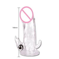 Soft Jelly Realistic Dildo Condoms Penis Enlarger Sleeves Cock Strapon Sex Toys Crystal Penis Cup For Couple Erotic Sex Products