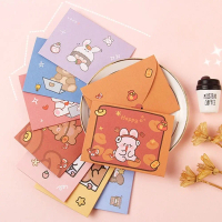 Paper Postcard Bear Rabbit Blessing Thank Envelope Foldable Decoration Letter Paper Cartoon Beautifu