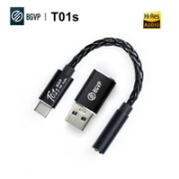 BGVP T01s USB DAC AMP Adapter Type-C to 3.5mm Audio Cable CX31993 chip Headphone Amplifier PCM 384kHz for Android Windows PC