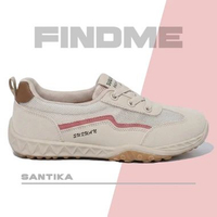 FINDME 36-40 Santika Sepatu Sneakers Wanita Nyaman Cantik Kekinian Daily Modern Bahan PU Khaki 36