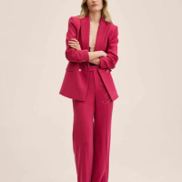 Tesco 2 Chic Women's Suit Loose Straight Design With Double Buttons Set Woman Two Pieces Spring Summer Casual Elegant Suit