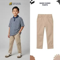 Celana Chino Anak Panjang Reguler Fit Cotton Twill Strech Usia 2-12 Tahun Cowo Laki-laki Nyaman Ping