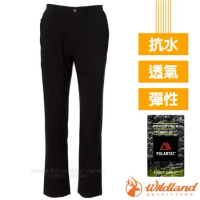 【荒野 WildLand】男新款 POLARTEC 超強極輕耐磨超潑水多功能長褲(超強抗風)/P2302 黑 V
