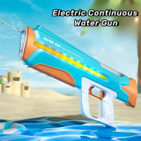 Electric Water Gun Toy With Led Light Automatic Squirt Guns With Large Capacity Water Blasters Summer Shooting Game Gift