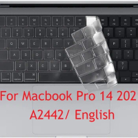 English Laptop Cover for Macbook Pro 14 in 2021 M1 Chip A2442 US EU Keyboard Cover Ultra Thin TPU For Macbook Pro 14 A2442 Skin