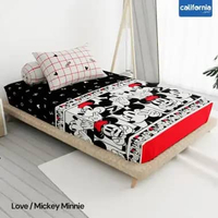 CALIFORNIA Sprei Single Fitted California Ukuran 100x200 Sprei California Single No 4 Love/ Mickey M