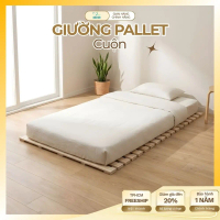 [FREESHIP TPHCM] Giường Cuộn Trải Sàn Gỗ Pallet Kiểu Nhật Hàn, Gấp Gọn Thông Minh, Tiết Kiệm Không G