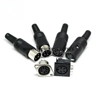 5PCS Terminal 3/4/5/6/7/8P Pin/Core Midi Male Connector Female Connector Plug Computer Large Keyboard Mouse Socket Din