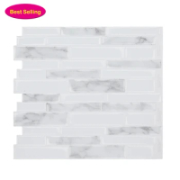 Home Decoration Waterproof Wall Stickers Peel and Stick Kitchen Wall Tiles Self Adhesive Wallpaper 3D Tiles-1 Sheet