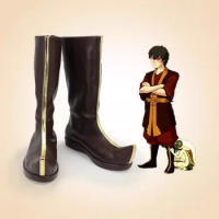 The Last Airbender Zuko Cosplay Costume Shoes Anime Handmade Faux Leather Boots
