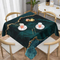 Gold Marble Tablecloth Blue and Green Design Table Cover For Home Party Dining Room Fashion Polyester Table Cover Tablecloths