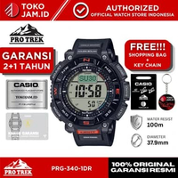 Jam Tangan Pria Casio Pro Trek PRG-340-1DR Original Digital Solar Triple Sensor Altimeter Barometer 
