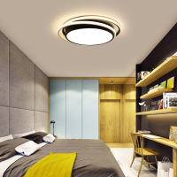 新款簡約現代led吸頂燈北歐房間主臥室燈飾網紅創意金色臥室燈具