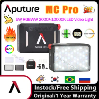 Aputure MC Pro RGBWW LED Video Light 2000K-10000K IP65 Magnetic Attraction Diffuser Photography Lighting for Vlog Photo Studio