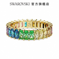 SWAROVSKI 施華洛世奇 Matrix 戒指, 長方形切割, 彩色, 鍍金色色調