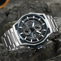 DISKON   Evans Jayden Jam Tangan Pria EJ 9585 Rantai Stainless Steel Chronograph Kaca Sapphire Water