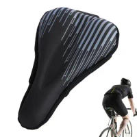 Bike Seat Cushion Soft PU Leather Silicone Shock-Absorbing Cushioned Bike Seat Cover Bicycle Saddle Seat Cushion Cover Pad