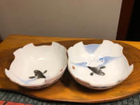 日本中古回流明治水墨丹青風 名家源六制老青花手繪鯉魚花口果子