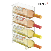 層疊式紅酒架葡萄酒架冰箱收納架展示架日式擺件飲料瓶格子架