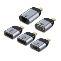 USB Type-C to HDMI DP VGA miniDP RJ45 Converter Adapter PLUG 4K 60Hz HD video transmission for Mac PC Laptop Phone TV Android