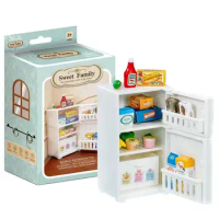 Dollhouse Refrigerator Toy Dollhouse Refrigerator Toy with Mini Food Toys Fridge Pretend Play Appliance Portable Dollhouse