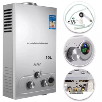 10L Natural Gas Hot Water Heater Stainless Steel Tankless Instant Gas Water Heater