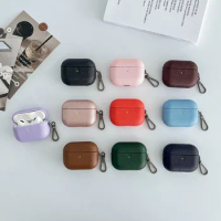 For apple airpods pro 2 case airpods2 luxury PU leather shell Bluetooth Earphone Cover airpods3 with hook airpod pro2