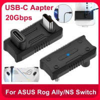 USB-C Aapter for ASUS Rog Ally/NS Switch Console PD140W Type-C Male to Female Adapter 20Gbps 180 Degree U-shaped Coverter
