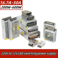 AC 110V-220V TO DC 12V 16.7A 20A 30A 33A 40A 41.6A 50A Switch Power Supply Driver Adapter LED Strip Light 220v to 12v