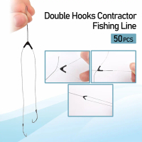 MutiaraMall Jakarta - Double Hooks Contractor Fishing Line Kail Pancing 50 PCS