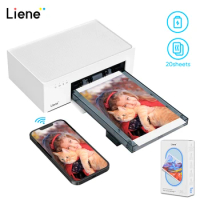 Photo Printer Wireless 4x6in Picture Rechargeable Printing WiFi Connect with Smartphone Computer with 20 Photo Papers Cartridge