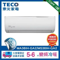 (送好禮)全新福利品TECO 東元冷氣5-6坪一級變頻冷暖分離式 36IH-GA2