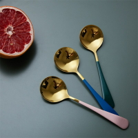 勺子創意可愛不銹鋼湯匙家用精致吃飯甜品勺韓式調羹調羹/飯勺
