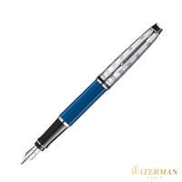 WATERMAN 權威系列 時尚銀蓋法藍桿 鋼筆