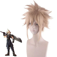 Final Fantasy VII Cloud Strife cosplay Wig for men 35cm Short Cloud Cosplay Wigs Synthetic Hair + wig cap