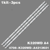 1 kit-3pcs LED Backlight Strips 4708-K320WD-A4213K01 K320WD A4 AOC LE32M3570 LE32W234D Daewoo L32R630VKE L32S635VKE L32S639VKE